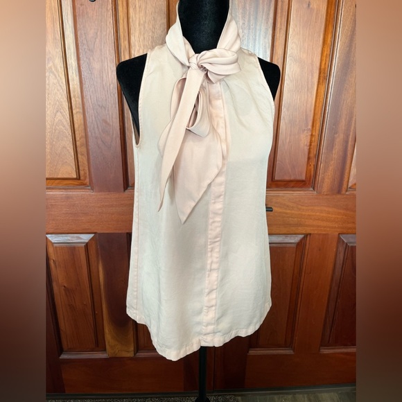 Theory Women's 100% Silk Scarf Sleeveless Halter Top Blouse Small Blush Pink - Picture 1 of 9